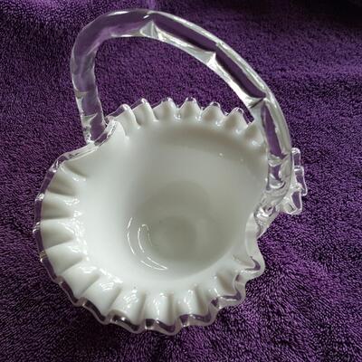 Fenton Fluted Handled Basket