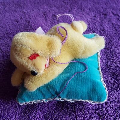 Vintage Dog on Pillow Pincushion