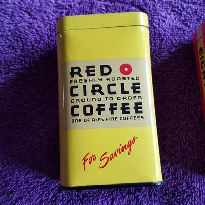 Pair of Vintage Coffee Bank Tins