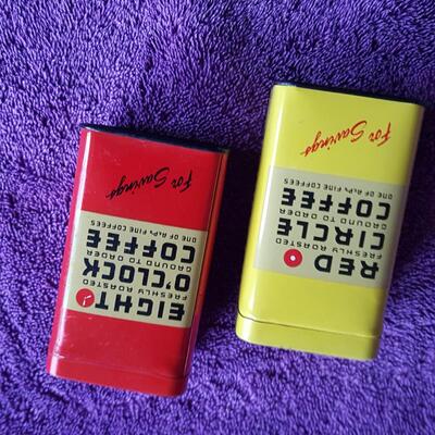 Pair of Vintage Coffee Bank Tins