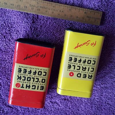 Pair of Vintage Coffee Bank Tins