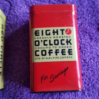 Pair of Vintage Coffee Bank Tins