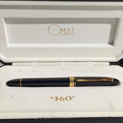 Omas 360 Fountain Pen - Black with Gold Trim, 18K Medium Nib |  EstateSales.org