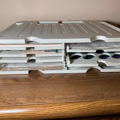Lot 128. Desktop Paper Organizer & Keyboard