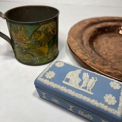 Wedgwood, Copper Plate & Antique Cup Lot