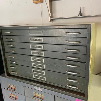 Lot 169. Vintage Metal Drawer Cabinet and Assorted Hardware