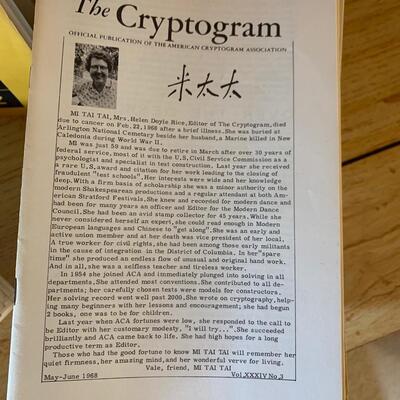 Lot 231. Magazines on Cryptography