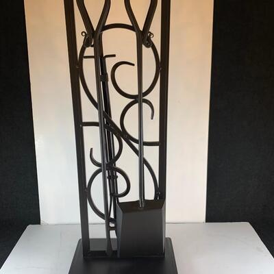 Lot 243. Black Fireplace Tool Set