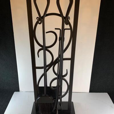 Lot 243. Black Fireplace Tool Set
