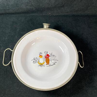 Lot 264. Metal and Ceramic Baby Dish