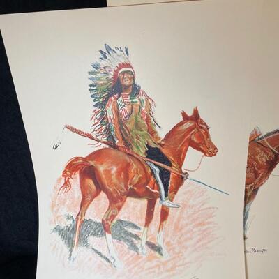 Lot 270. Remington Cowboy and Indian Prints