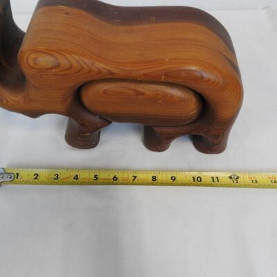 Wooden Elephant With Slide Out Compartment