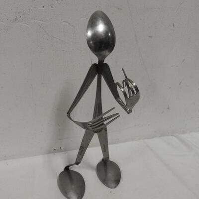 Metal Flatware Man Sculpture
