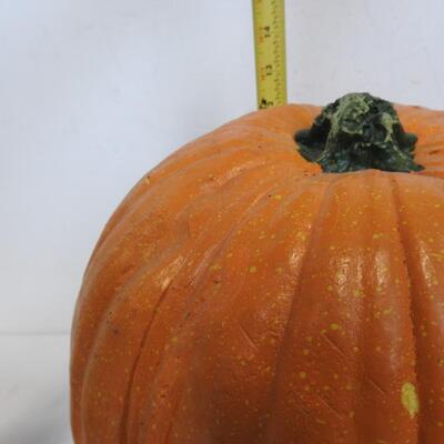 4 Faux Pumpkins, 1 Tall, 3 Medium Size, 2 w/Tags, Good Condition