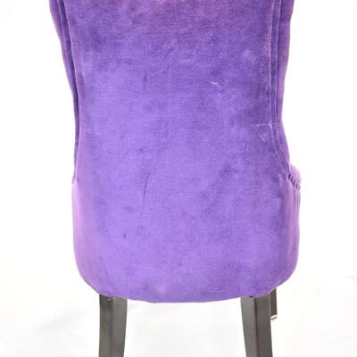 Wood Child-Size Chair: Purple w/ Dark Brown Legs Sturdy, Needs Cleaning