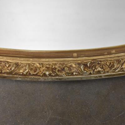 Oval Mirror w/ Gold Painted Frame, 19 1/2" x 35 1/2" Metal Backing
