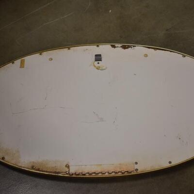 Oval Mirror w/ Gold Painted Frame, 19 1/2" x 35 1/2" Metal Backing