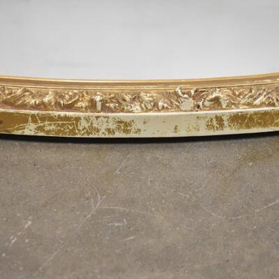 Oval Mirror w/ Gold Painted Frame, 19 1/2" x 35 1/2" Metal Backing