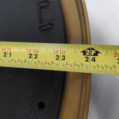 24" John Chaney Clock, Plastic Frame Made To Look Vintage, Good Condition, Works