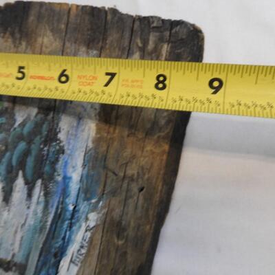 Painted Winter Scene On Piece Of Wood, Artist O. L. Turner