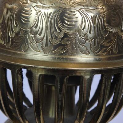 Vintage Tall Brass Mid Century Middle Eastern Style Lamp, Great Condition, WORKS
