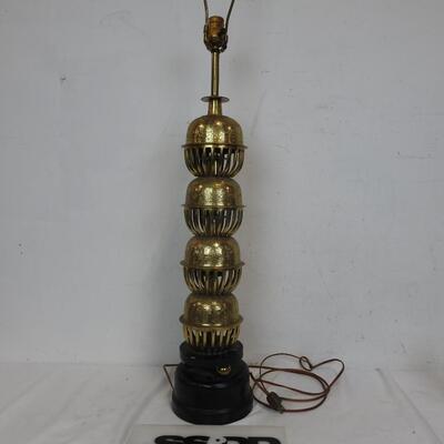 Vintage Tall Brass Mid Century Middle Eastern Style Lamp, Great Condition, WORKS