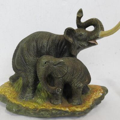 4 pc Elephant Memorabilia, Ceramic, Painting