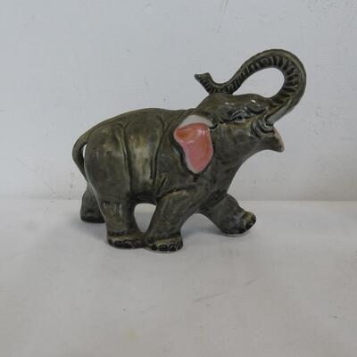 4 pc Elephant Memorabilia, Ceramic, Painting