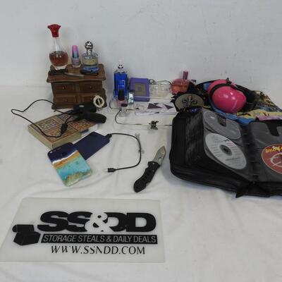Personal Care Lot: Jewelery Box, CD Case, Phone Cases, Pocket Knives, Perfume