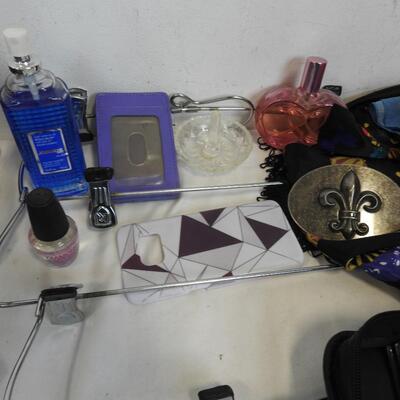 Personal Care Lot: Jewelery Box, CD Case, Phone Cases, Pocket Knives, Perfume