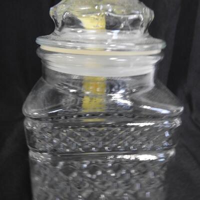 Cut Glass Canisters/1 Large Candy Jar w/ Lids, Vintage Style, 1 Lid Missing