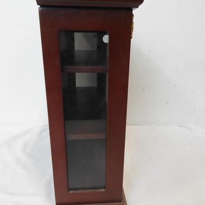 Curio, Mahogany Colored Wood w/Glass Doors, 14 1/4" x 13",
