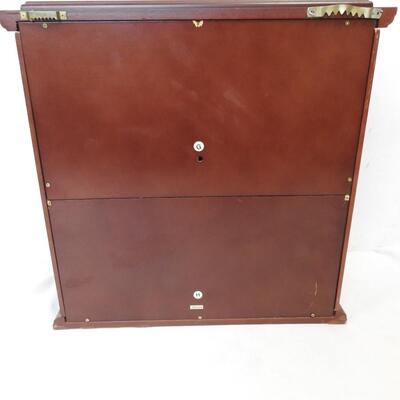 Curio, Mahogany Colored Wood w/Glass Doors, 14 1/4" x 13",