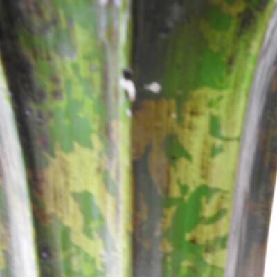 40" Green/Gold Painted Lamp w/Shade, Small Knicks in Paint