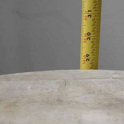 2 Solid Wood Bar Stools:  30" & 28 1/2", Needs Refinishing, See Pictures