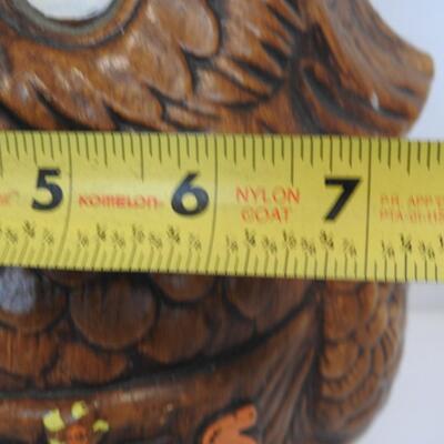 Vintage Woodsy Owl w/ Smokey the Bear Hat as the Lid, Painted Ceramic Cookie Jar