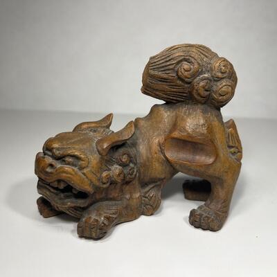Handcarved Asian Dog of Faux