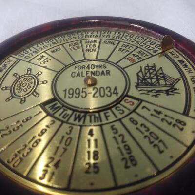 Brass and Marble 40 Year Calendar