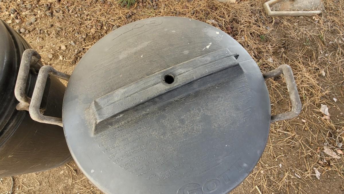 Lot 220 (2) Outdoor GOTT Trash Cans on Wheels