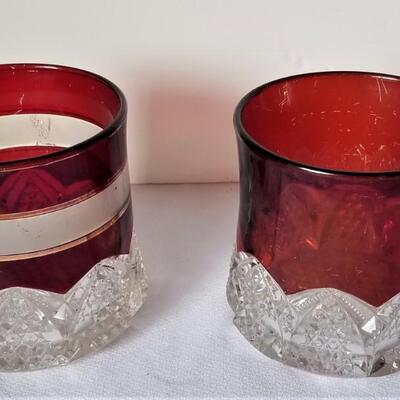 Lot #8  Pair of Antique Ruby Flashed Glass Spooners