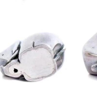 Group, 3 Silver Modernist Style Elephant Family