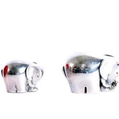 Group, 3 Silver Modernist Style Elephant Family