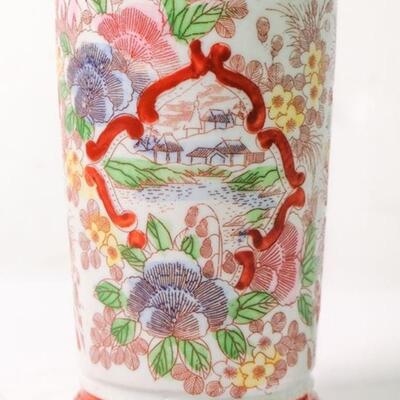 Japanese Hand painted Cylindrical Vase