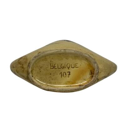Antique Belgium Faience Earthenware Handled Vessel
