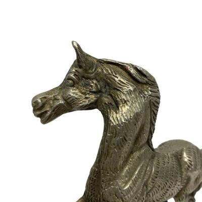 Silver Metal Horse Mini  Sculpture