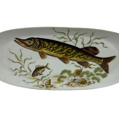 Vintage Israel Naaman Porcelain Oval Fish Platter
