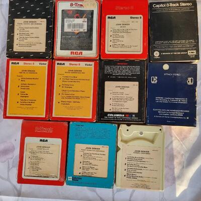 SET OF 11 JOHN DENVER 8 TRACK TAPES