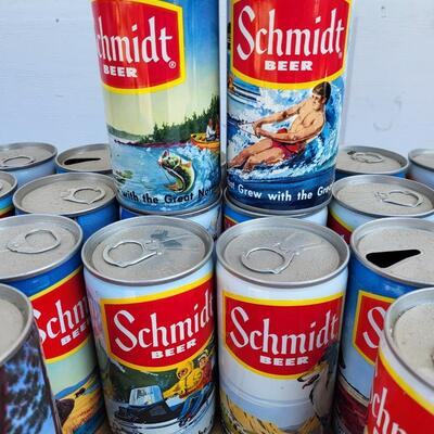 24 SCHMIDT VINTAGE BEER CAN COLLECTION