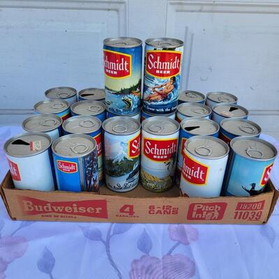 24 SCHMIDT VINTAGE BEER CAN COLLECTION