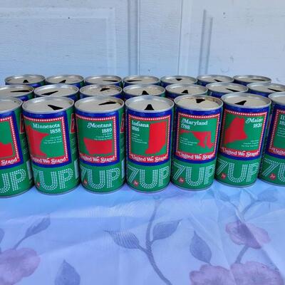25 7UP STATE COLLECTABLE CANS